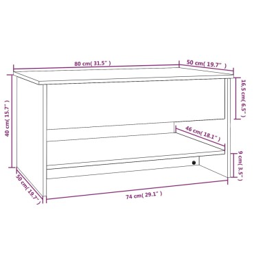 vidaXL Τραπεζάκι Σαλονιού Μαύρο 80x50x40cm Επεξεργασμένο Ξύλο 1 τεμ.
