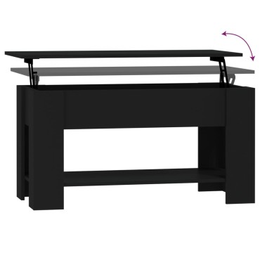 vidaXL Τραπεζάκι Σαλονιού Μαύρο 102x49x42cm από Επεξεργασμένο Ξύλο 1 τεμ.