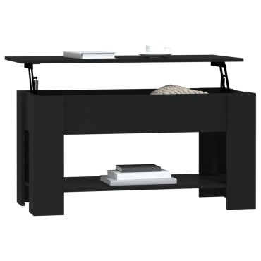 vidaXL Τραπεζάκι Σαλονιού Μαύρο 102x49x42cm από Επεξεργασμένο Ξύλο 1 τεμ.