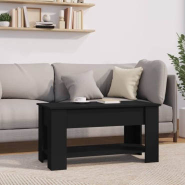 vidaXL Τραπεζάκι Σαλονιού Μαύρο 102x49x42cm από Επεξεργασμένο Ξύλο 1 τεμ.