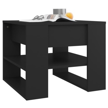 vidaXL Τραπεζάκι Σαλονιού Μαύρο 55,5x55x45cm από Επεξεργασμένο Ξύλο 1 τεμ.