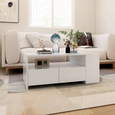 vidaXL Τραπεζάκι Σαλονιού Λευκό 102x55x42cm από Επεξεργ. Ξύλο 1 τεμ.