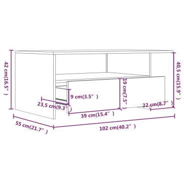 vidaXL Τραπεζάκι Σαλονιού Γκρι Σκυρ. 102x55x42cm Επεξεργασμένο Ξύλο 1 τεμ.
