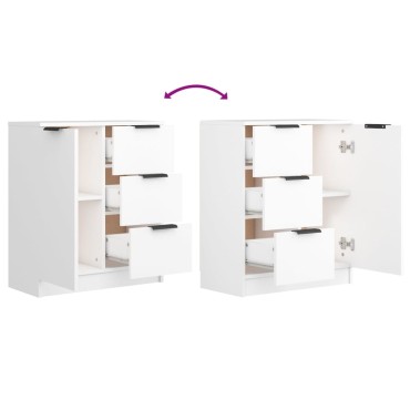 vidaXL Συρταριέρα Λευκή 60x30x70cm από Επεξεργασμένο Ξύλο 1 τεμ.