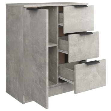vidaXL Συρταριέρα Γκρι Σκυροδέματος 60x30x70cm Επεξεργασμένο Ξύλο 1 τεμ.