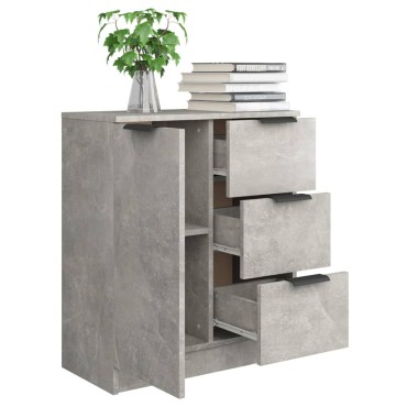 vidaXL Συρταριέρα Γκρι Σκυροδέματος 60x30x70cm Επεξεργασμένο Ξύλο 1 τεμ.