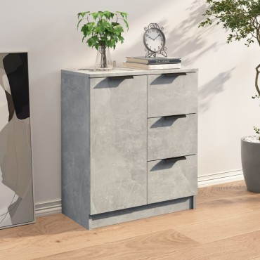 vidaXL Συρταριέρα Γκρι Σκυροδέματος 60x30x70cm Επεξεργασμένο Ξύλο 1 τεμ.