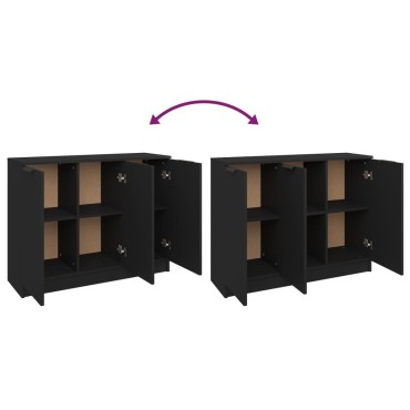 vidaXL Ντουλάπι Μαύρο 90,5x30x70cm από Επεξεργασμένο Ξύλο 1 τεμ.