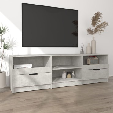 vidaXL Έπιπλο Τηλεόρασης Γκρι Σκυροδέματος 150x33,5x45cm Επεξ. Ξύλο