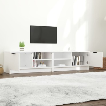 vidaXL Έπιπλα Τηλεόρασης 2 τεμ. Λευκό 80x35x36,5cm Επεξεργ. Ξύλο