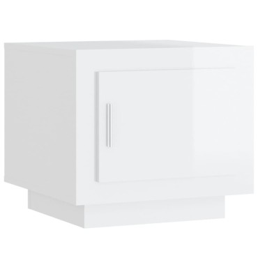 vidaXL Τραπεζάκι Σαλονιού Γυαλιστερό Λευκό 51x50x45cm Επεξεργ. Ξύλο 1 τεμ.