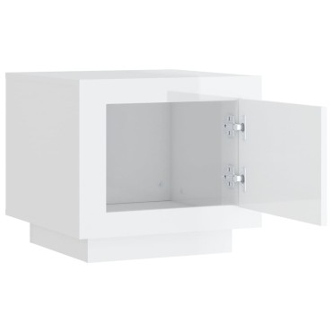 vidaXL Τραπεζάκι Σαλονιού Γυαλιστερό Λευκό 51x50x45cm Επεξεργ. Ξύλο 1 τεμ.