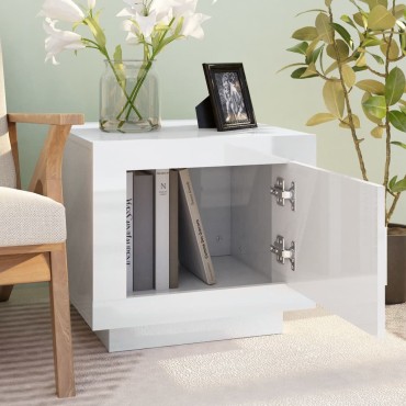 vidaXL Τραπεζάκι Σαλονιού Γυαλιστερό Λευκό 51x50x45cm Επεξεργ. Ξύλο 1 τεμ.