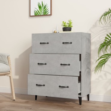 vidaXL Ντουλάπι Γκρι Σκυροδέματος 69,5x34x90cm Επεξεργασμένο Ξύλο 1 τεμ.
