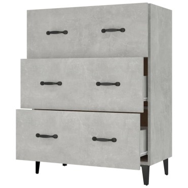 vidaXL Ντουλάπι Γκρι Σκυροδέματος 69,5x34x90cm Επεξεργασμένο Ξύλο 1 τεμ.