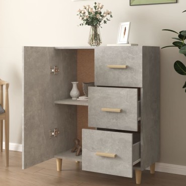 vidaXL Ντουλάπι Γκρι Σκυροδέματος 69,5x34x90cm Επεξεργασμένο Ξύλο 1 τεμ.