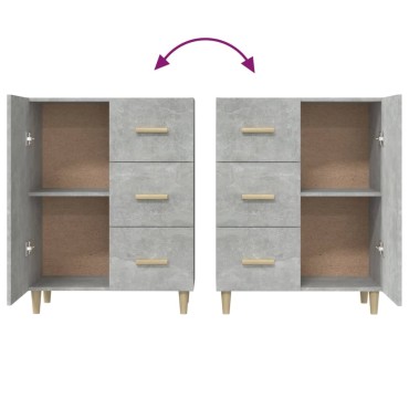 vidaXL Ντουλάπι Γκρι Σκυροδέματος 69,5x34x90cm Επεξεργασμένο Ξύλο 1 τεμ.