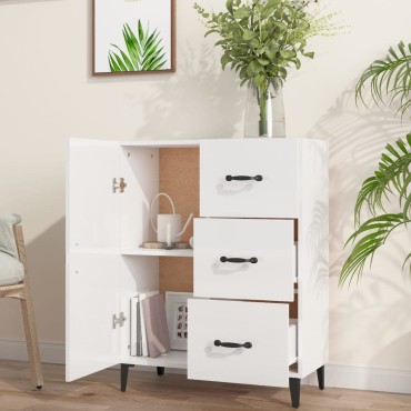 vidaXL Ντουλάπι Γυαλιστερό Λευκό 69,5x34x90cm Επεξεργασμένο Ξύλο 1 τεμ.