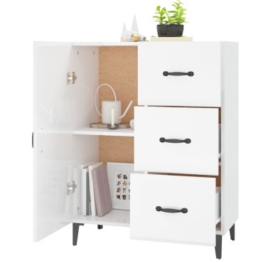 vidaXL Ντουλάπι Γυαλιστερό Λευκό 69,5x34x90cm Επεξεργασμένο Ξύλο 1 τεμ.