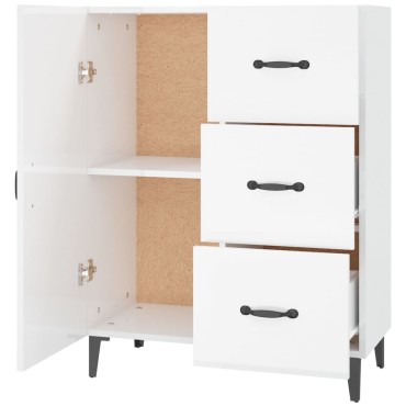 vidaXL Ντουλάπι Γυαλιστερό Λευκό 69,5x34x90cm Επεξεργασμένο Ξύλο 1 τεμ.