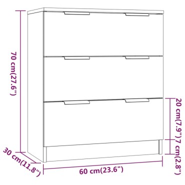 vidaXL Ντουλάπι Γκρι Sonoma 60x30x70cm από Επεξεργασμένο Ξύλο 1 τεμ.