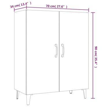 vidaXL Ντουλάπι Καφέ Δρυς 70x34x90cm από Επεξεργασμένο Ξύλο 1 τεμ.