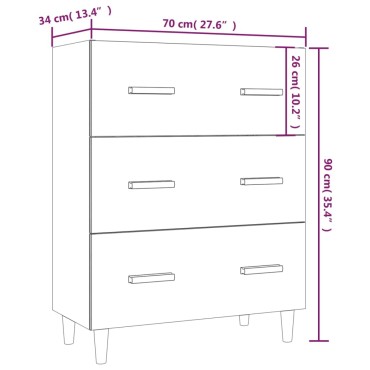 vidaXL Ντουλάπι Καπνιστή Δρυς 70x34x90cm Επεξεργασμένο Ξύλο 1 τεμ.