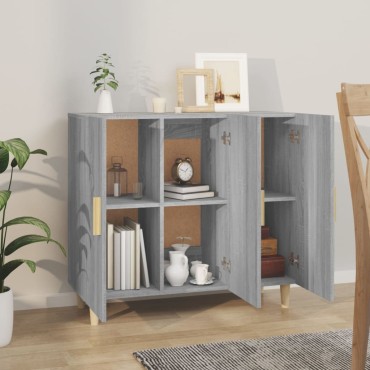 vidaXL Ντουλάπι Γκρι Sonoma 90x34x80cm από Επεξεργασμένο Ξύλο 1 τεμ.
