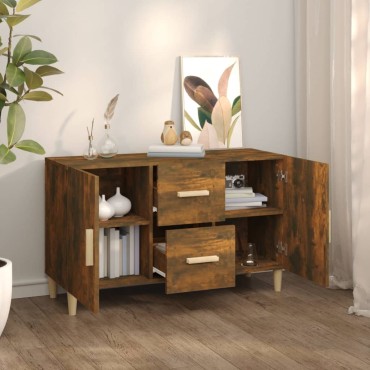 vidaXL Μπουφές Καπνιστή Δρυς 100x36x60cm Επεξεργασμένο Ξύλο 1 τεμ.