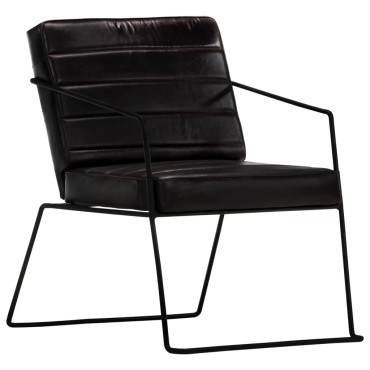 vidaXL Πολυθρόνα Μαύρη από Γνήσιο Δέρμα 52x70x71cm 1 τεμ.