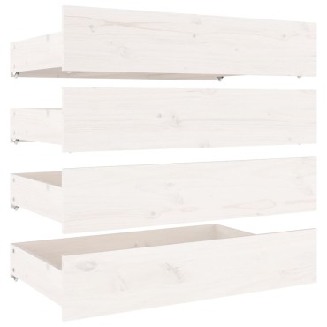 vidaXL Πλαίσιο Κρεβατιού με Συρτάρια Λευκό 140x200cm 1 τεμ. - Διπλό
