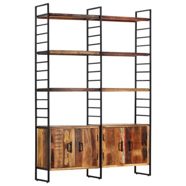 vidaXL Βιβλιοθήκη με 4 Επίπεδα 124x30x180cm Μασίφ Ανακυκλωμένο Ξύλο 1 τεμ.
