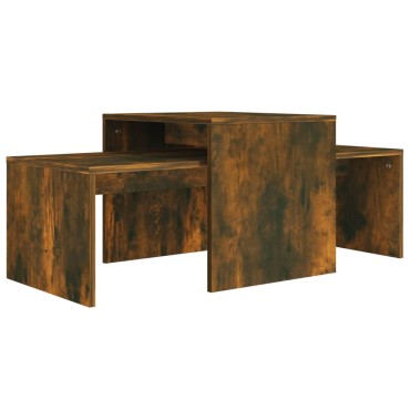vidaXL Τραπεζάκια Σαλονιού Σετ Καπν. Δρυς 100x48x40cm Επεξεργ. Ξύλο 1 τεμ.