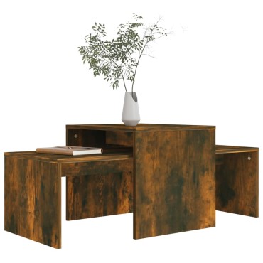 vidaXL Τραπεζάκια Σαλονιού Σετ Καπν. Δρυς 100x48x40cm Επεξεργ. Ξύλο 1 τεμ.