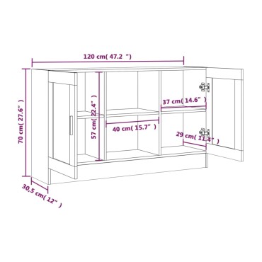 vidaXL Μπουφές Γκρι Sonoma 120x30,5x70cm από Επεξεργασμένο Ξύλο 1 τεμ.
