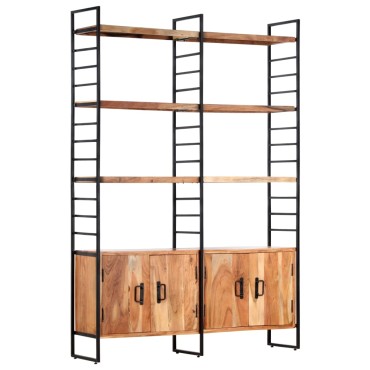 vidaXL Βιβλιοθήκη με 4 Επίπεδα 124x30x180cm Μασίφ Ξύλο Ακακίας 1 τεμ.