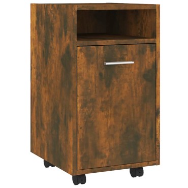 vidaXL Ντουλάπι με Ροδάκια Καπνιστή Δρυς 33x38x60cm Επεξεργ. ξύλο 1 τεμ.