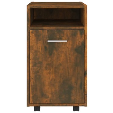 vidaXL Ντουλάπι με Ροδάκια Καπνιστή Δρυς 33x38x60cm Επεξεργ. ξύλο 1 τεμ.