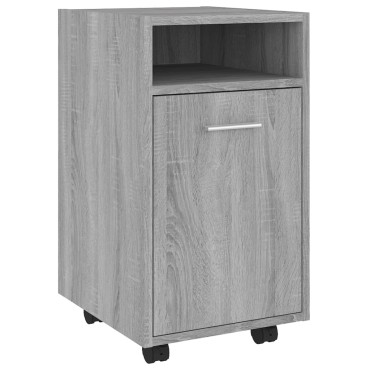 vidaXL Ντουλάπι με Ροδάκια Γκρι Sonoma 33x38x60cm Επεξεργασμένο ξύλο 1 τεμ.