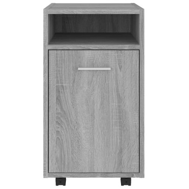 vidaXL Ντουλάπι με Ροδάκια Γκρι Sonoma 33x38x60cm Επεξεργασμένο ξύλο 1 τεμ.