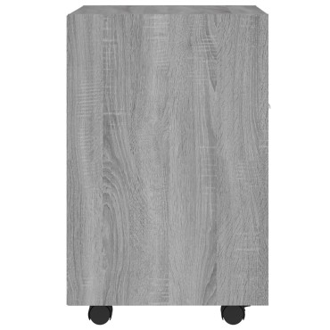 vidaXL Ντουλάπι με Ροδάκια Γκρι Sonoma 33x38x60cm Επεξεργασμένο ξύλο 1 τεμ.