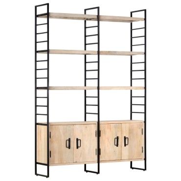 vidaXL Βιβλιοθήκη με 4 Επίπεδα 124x30x180cm Μασίφ Ξύλο Μάνγκο 1 τεμ.