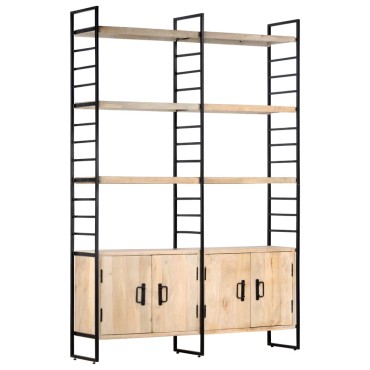 vidaXL Βιβλιοθήκη με 4 Επίπεδα 124x30x180cm Μασίφ Ξύλο Μάνγκο 1 τεμ.
