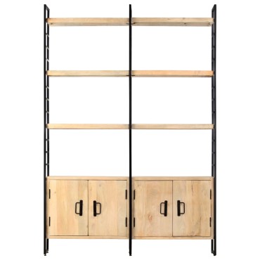 vidaXL Βιβλιοθήκη με 4 Επίπεδα 124x30x180cm Μασίφ Ξύλο Μάνγκο 1 τεμ.