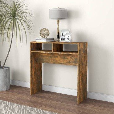 vidaXL Τραπέζι Κονσόλα Καπνιστή Δρυς 78x30x80cm Επεξεργ. Ξύλο 1 τεμ.