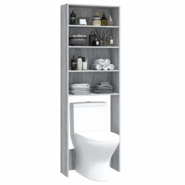 vidaXL Ντουλάπι Πλυντηρίου Γκρι Sonoma 64 x 24 x 190 εκ.