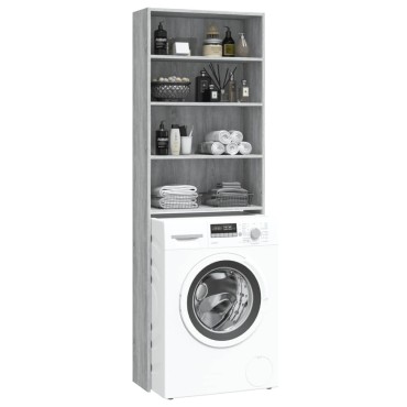 vidaXL Ντουλάπι Πλυντηρίου Γκρι Sonoma 64 x 24 x 190 εκ.