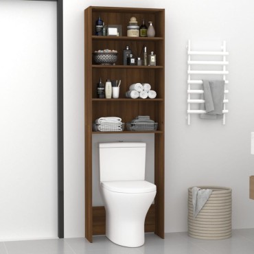 vidaXL Ντουλάπι Πλυντηρίου Καφέ Δρυς 64 x 24 x 190 εκ.