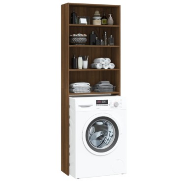 vidaXL Ντουλάπι Πλυντηρίου Καφέ Δρυς 64 x 24 x 190 εκ.
