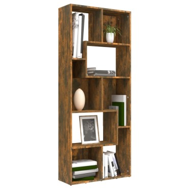 vidaXL Βιβλιοθήκη Καπνιστή Δρυς 67x24x161cm από Επεξεργασμένο Ξύλο 1 τεμ.